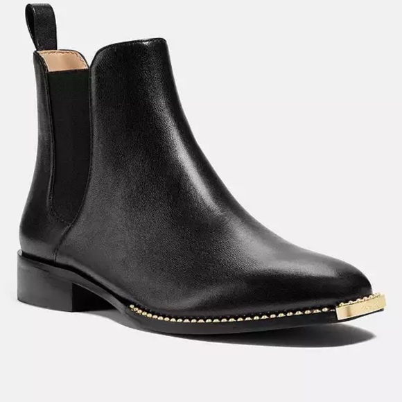 Coach Nichole Black Gold Boots 6.5 - Picture 1 of 6